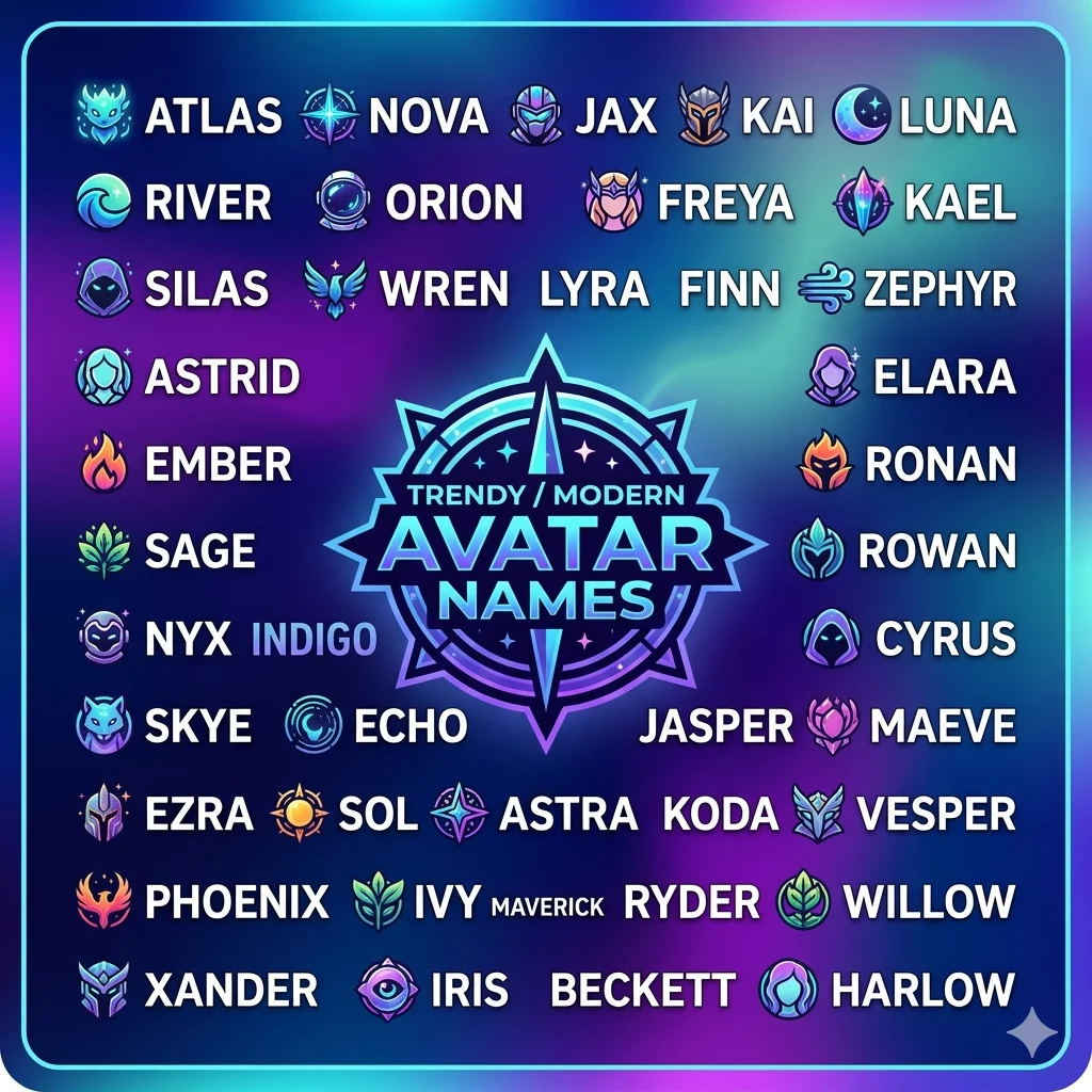 Trendy / Modern Avatar Names