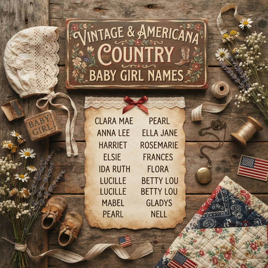 Vintage & Americana Country Baby Girl Names