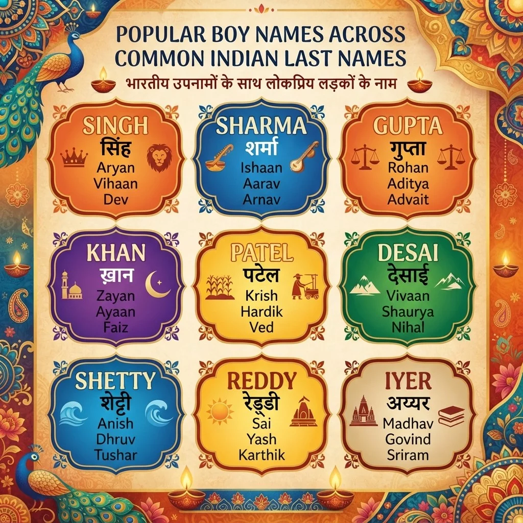 Boy Names Among the Most Common Indian Last Names