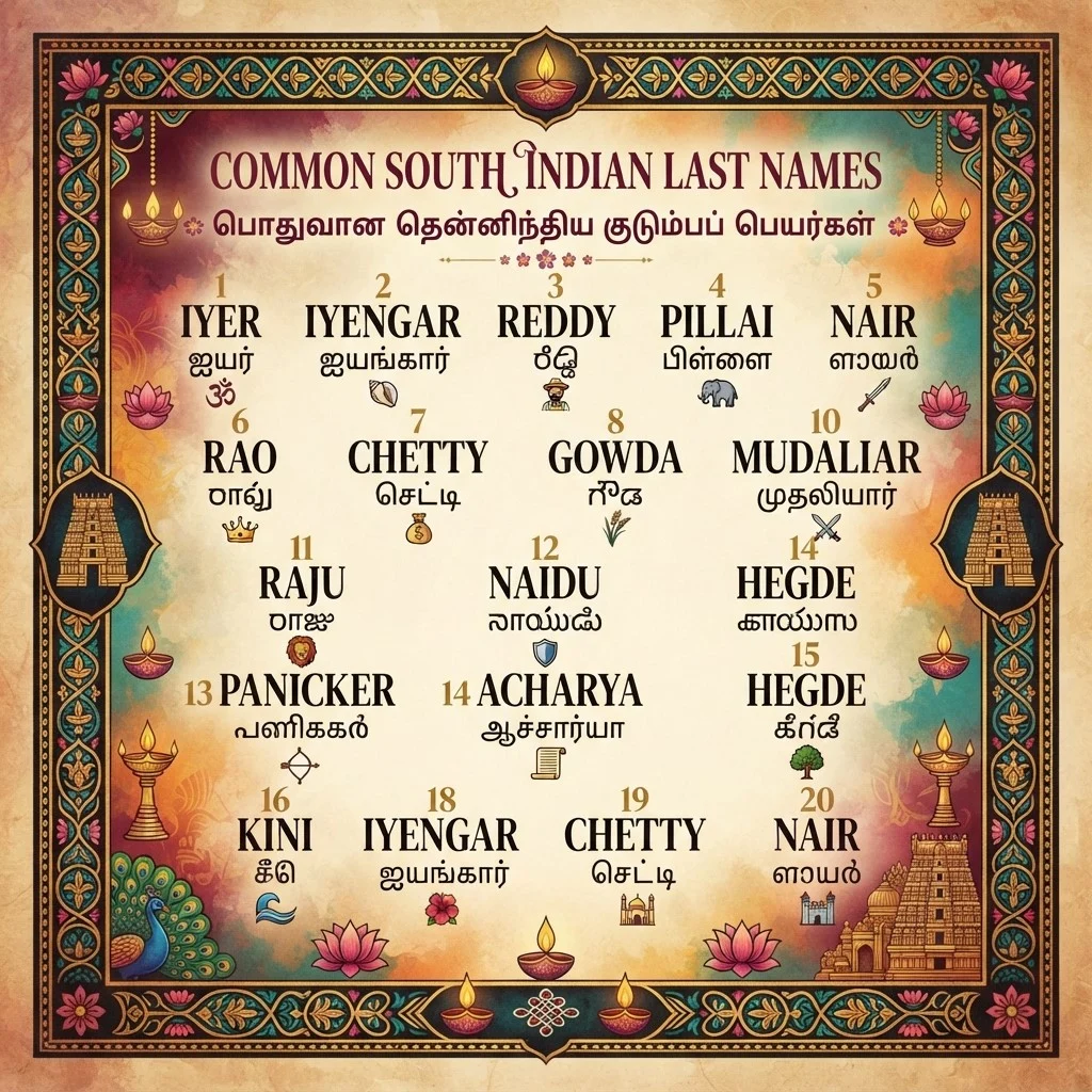 Common South Indian Last Names