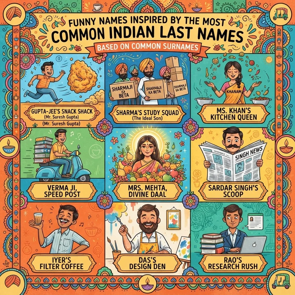 Funny Names Inspired by the Most Common Indian Last Names
