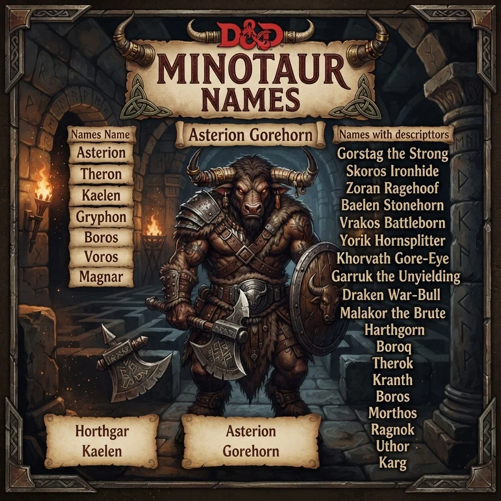 D&D Minotaur Names