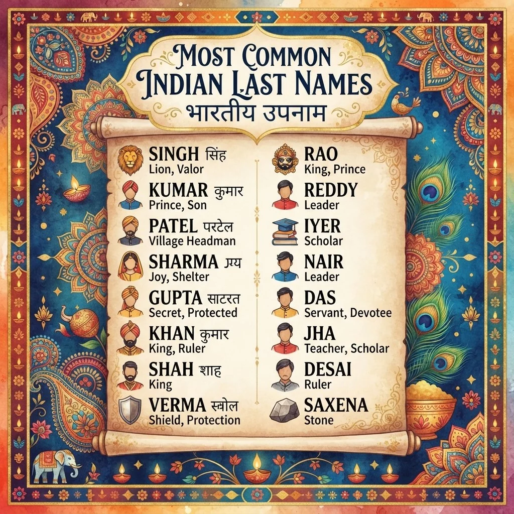A List of the Most Common Indian Last Names