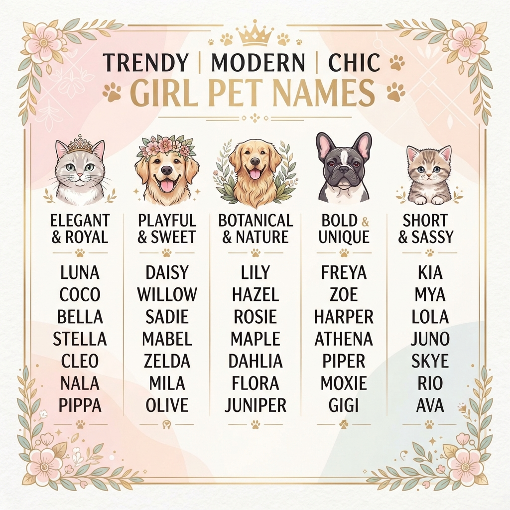 Trendy / Modern Girl Pet Names
