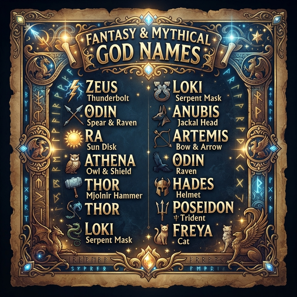 Fantasy & Mythical God Names