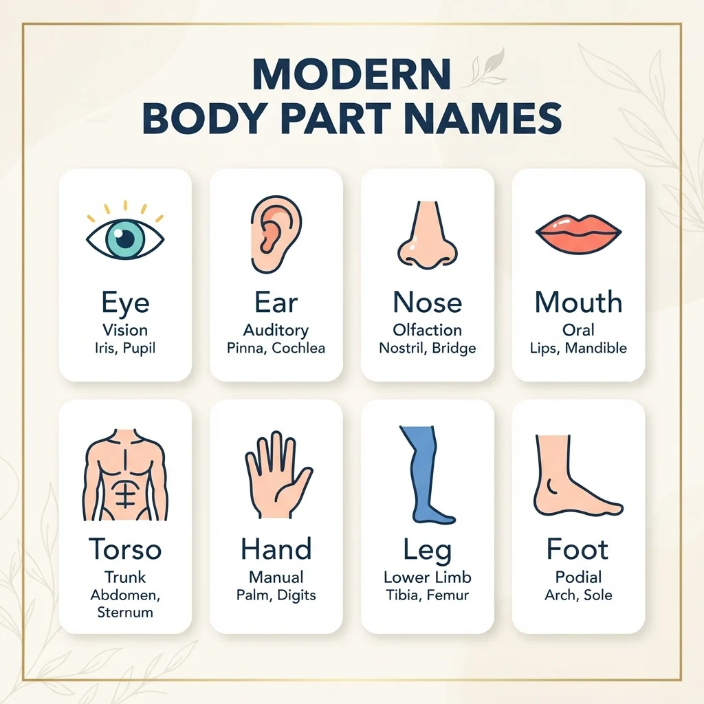 Trendy and Modern Body Part Names