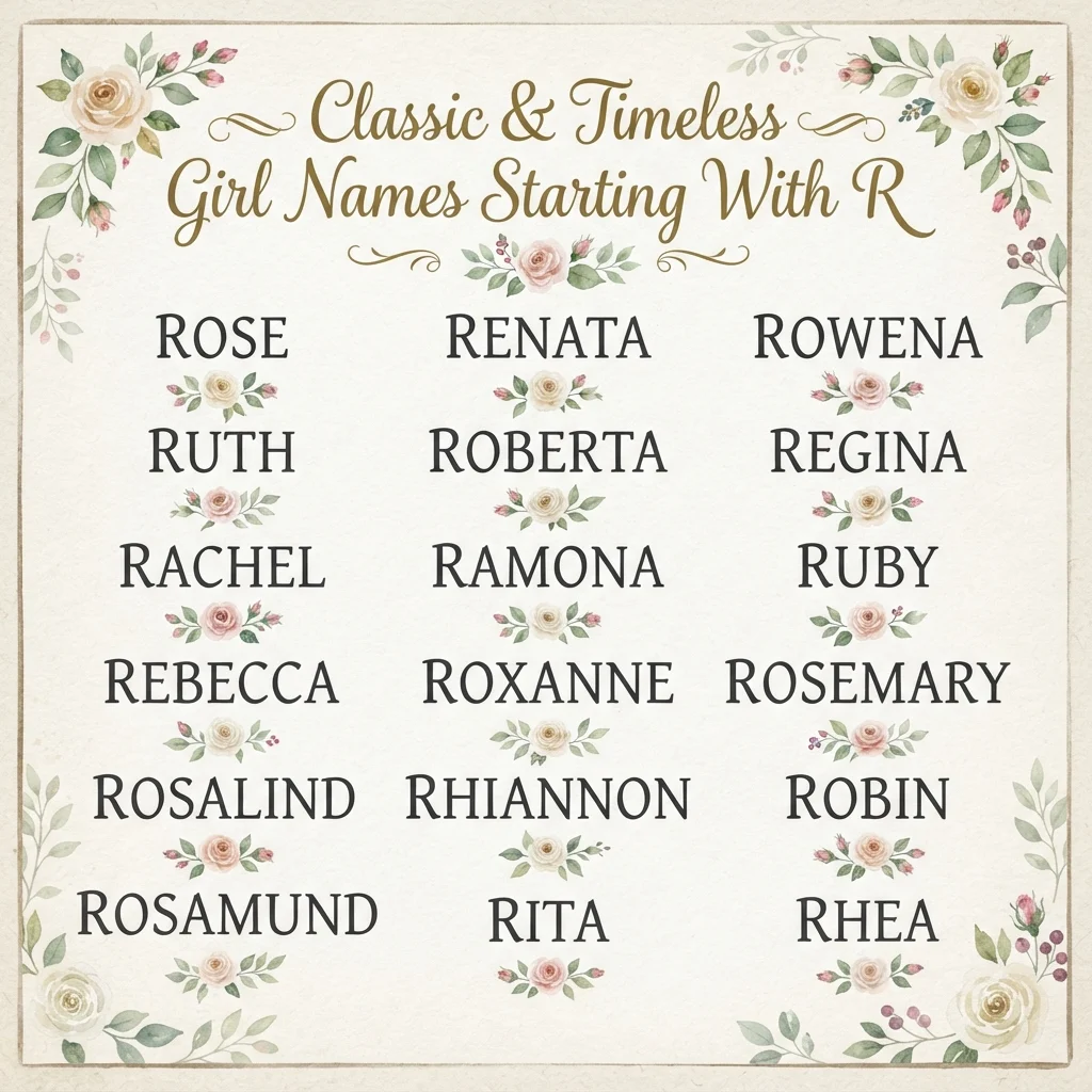 Classic and Timeless Girl Names Starting With R