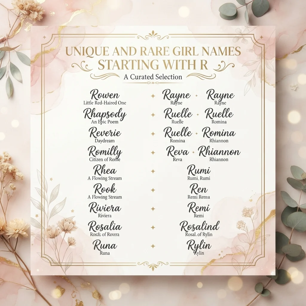 Unique and Rare Girl Names Starting With R