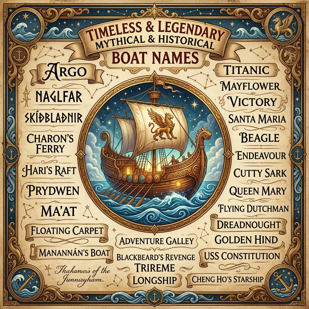 Timeless and Legendary Mythical & Historical Boat Names